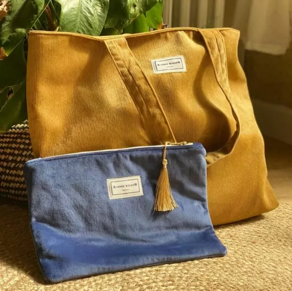 Le cabas velours produit phare de Maison Mallow