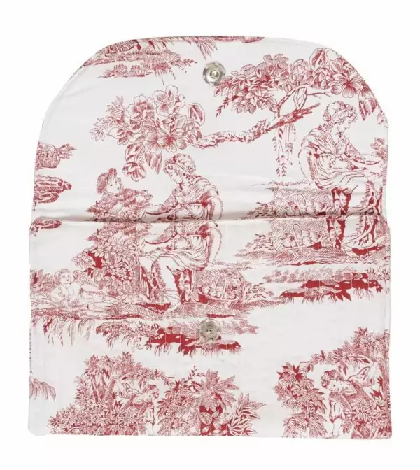 Une pochette en toile de Jouy rouge