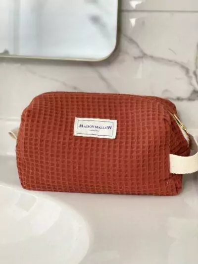 trousse de toilette éponge XXL terracotta