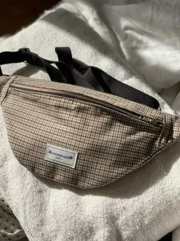 Sac Banane imprimé pied de poule