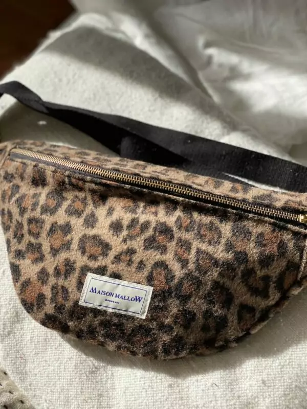 Sac Banane en laine imprimé léopard