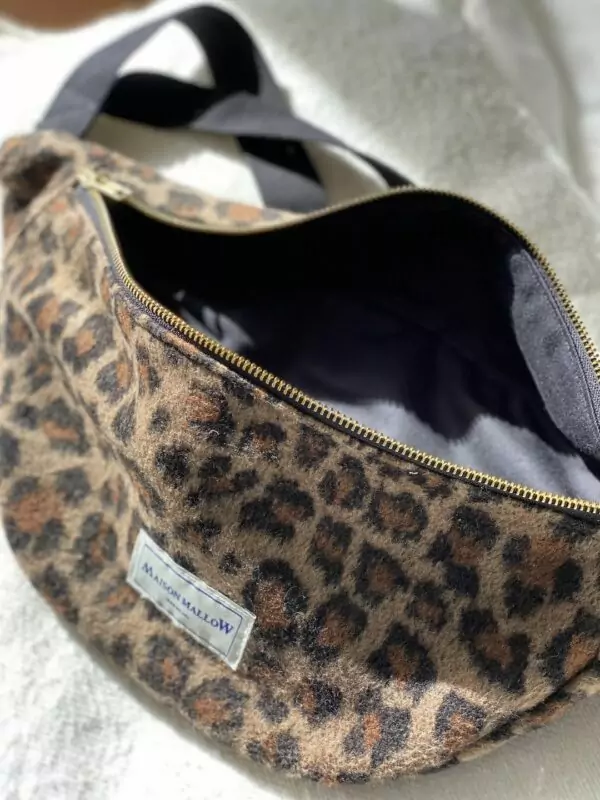 Sac Banane en laine imprimé léopard