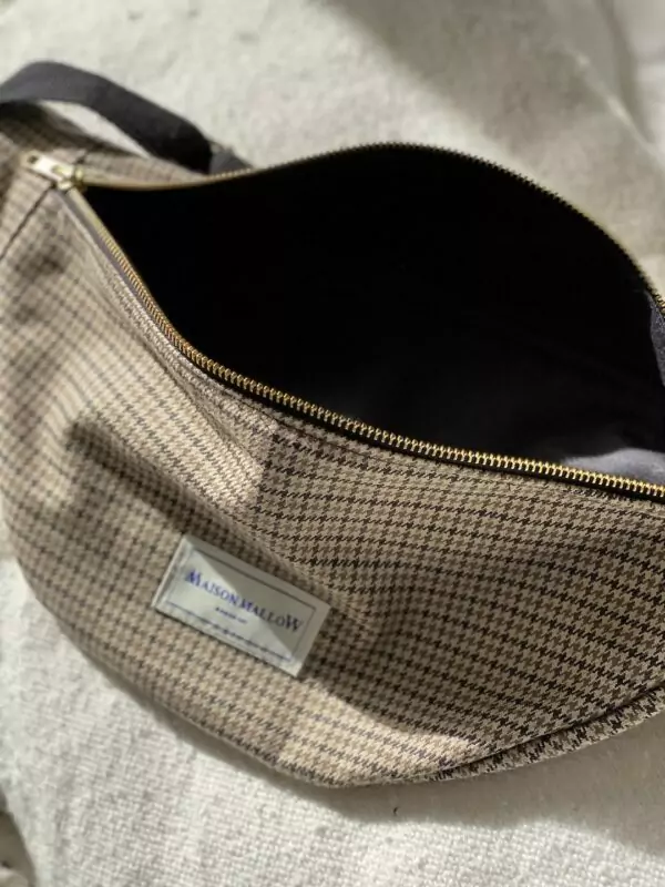 Sac Banane imprimé pied de poule