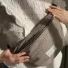 Sac Banane imprimé pied de poule marron