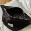 Sac Banane laine bouclette noire