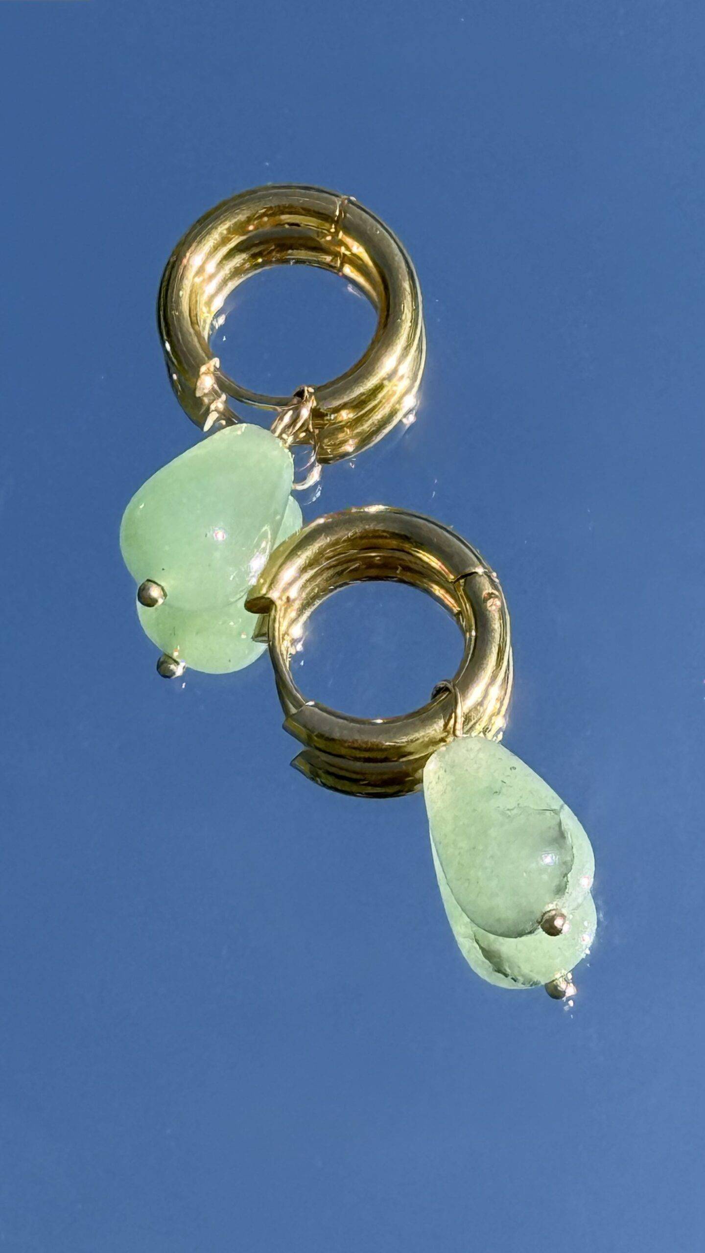 Boucles d'oreilles gouttes Ophélie aventurine