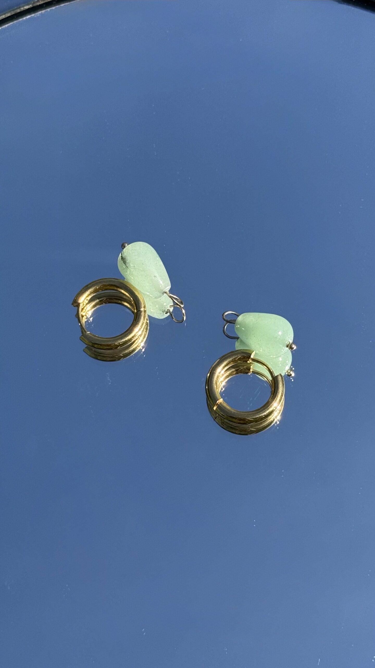 Boucles d'oreilles gouttes Ophélie aventurine