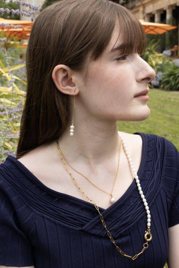 Boucles d'oreilles Joséphine perles d'eau douce et gold filled