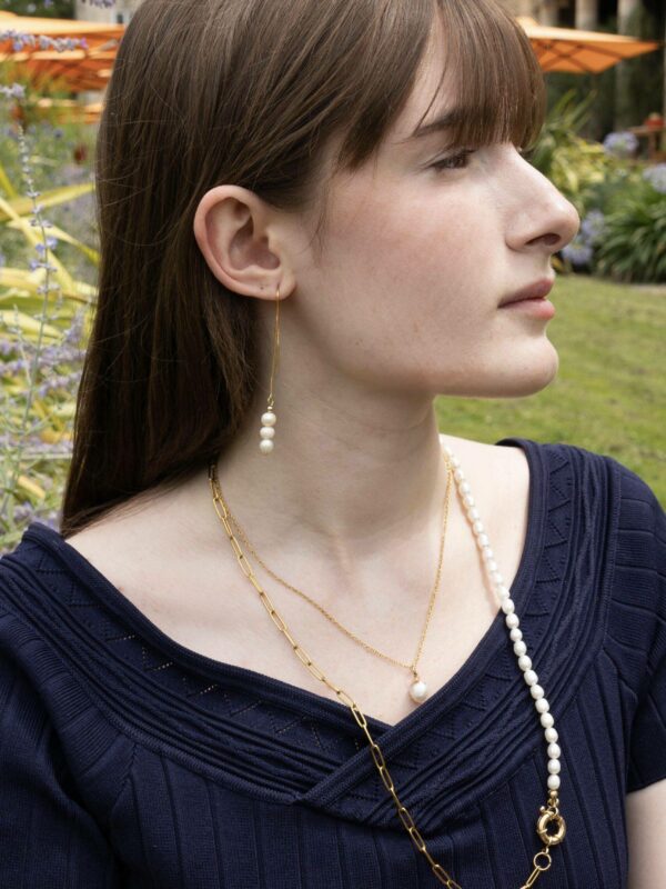 Boucles d'oreilles Joséphine perles d'eau douce et gold filled