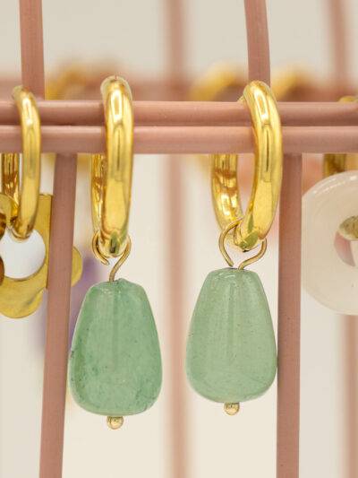 Boucles d'oreilles gouttes Ophélie aventurine