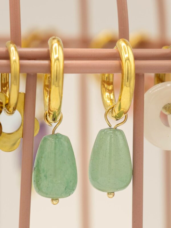 Boucles d'oreilles gouttes Ophélie aventurine