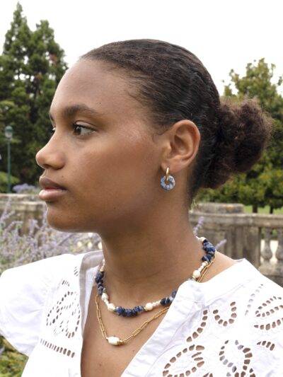 Boucles d'oreilles donut sodalite
