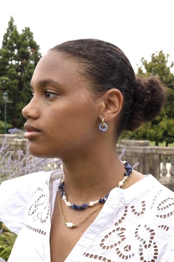 Boucles d'oreilles donut sodalite