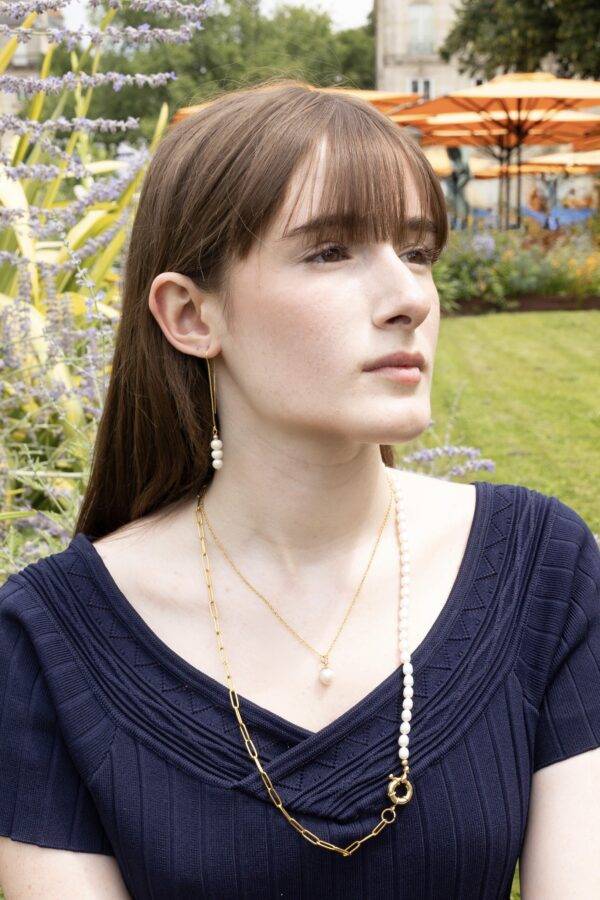 Boucles d'oreilles Joséphine perles d'eau douce et gold filled