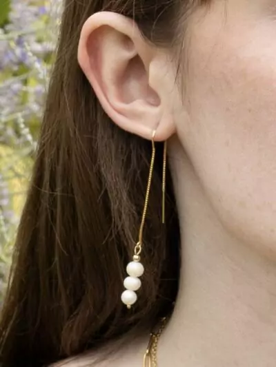 Boucles d'oreilles Joséphine perles d'eau douce et gold filled