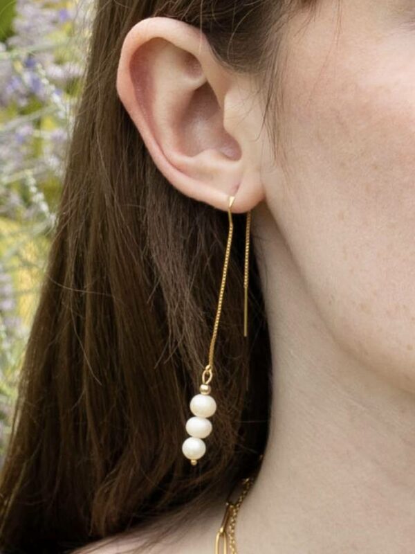 Boucles d'oreilles Joséphine perles d'eau douce et gold filled