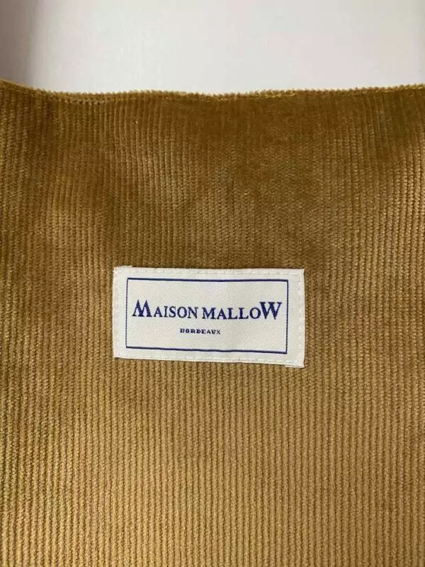 étiquette grand sac cabas en velours camel mordoré