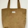grand sac cabas en velours camel mordoré