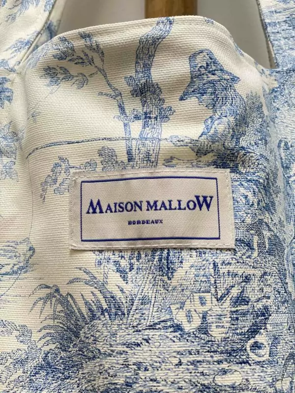 Sac cabas toile de Jouy Bleu medium