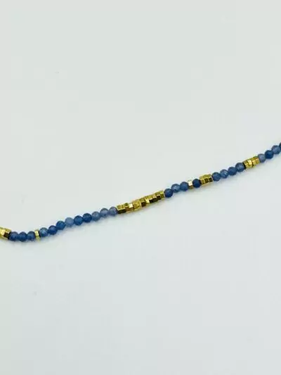 Collier Stella sodalite et hematite dorée