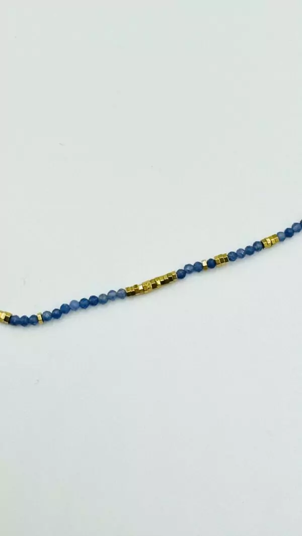 Collier Stella sodalite et hematite dorée