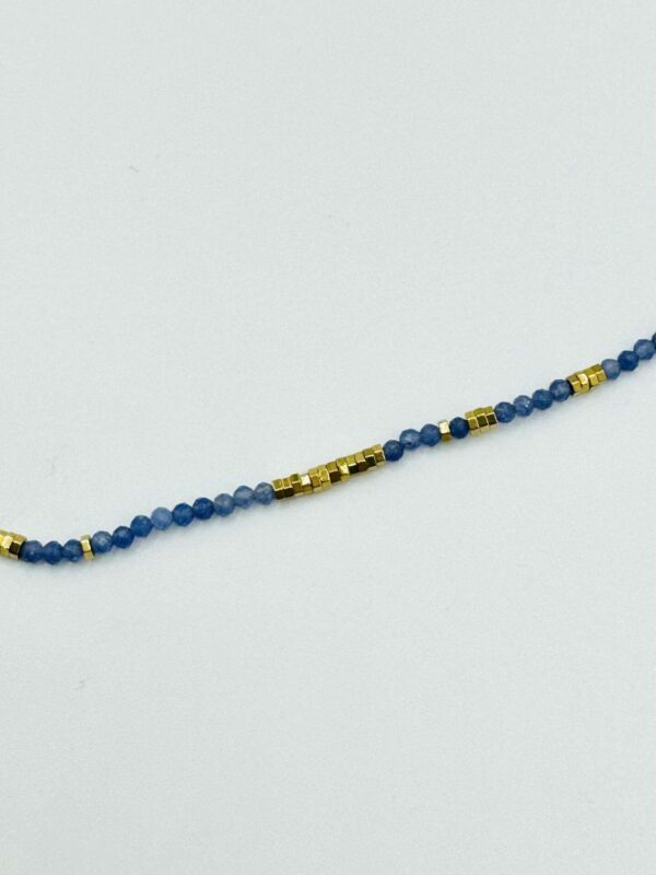 Collier Stella sodalite et hematite dorée