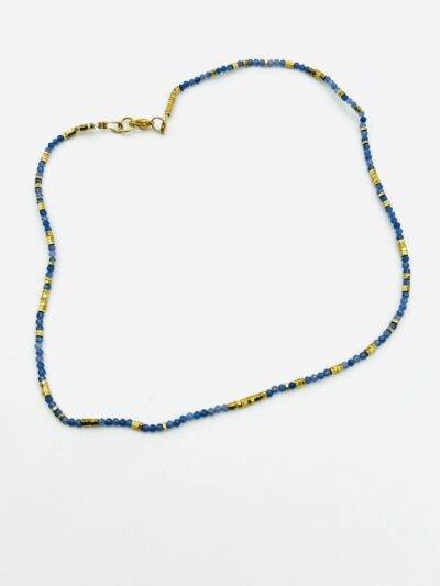 Collier Stella sodalite et hematite dorée