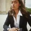Boucles d'oreilles pendantes et sac à main écossais
