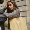 Sac cabas en lin lavé jaune moutarde
