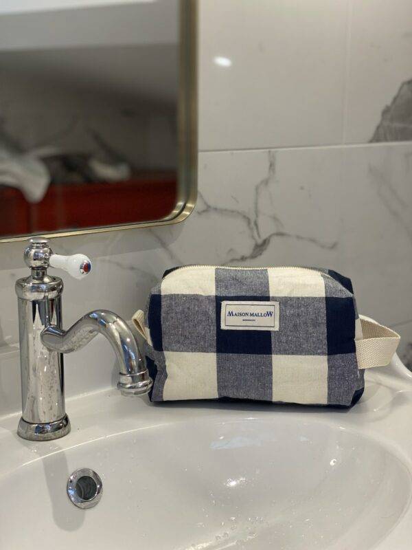 Trousse de toilette carreaux Vichy Bleus