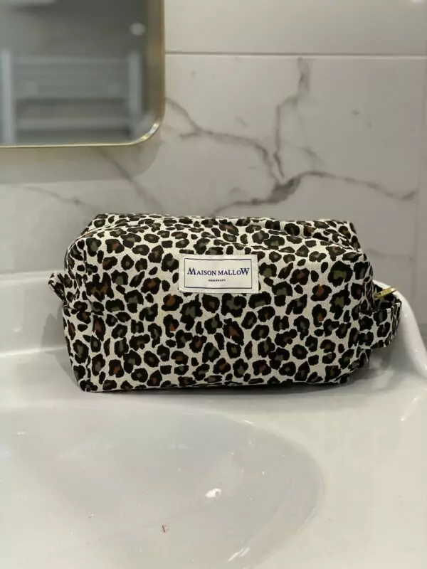 Trousse de toilette léopard vert kaki
