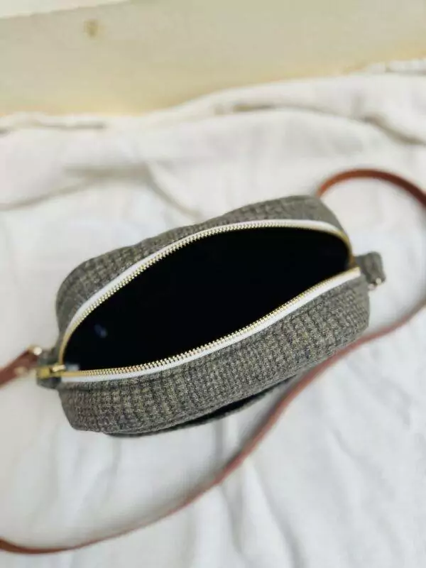 Sac à bandoulière en laine verte Constance