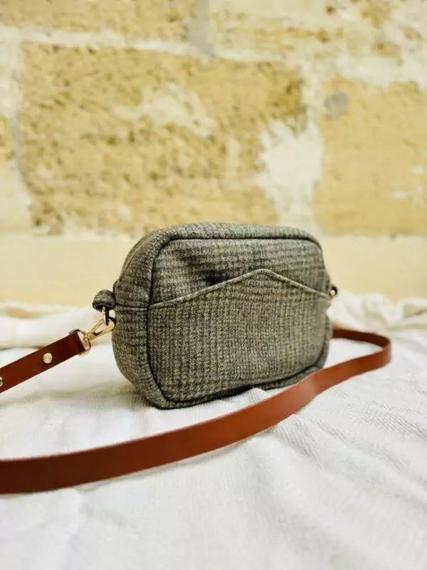 Sac à bandoulière en laine verte Constance
