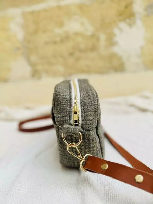 Sac à bandoulière en laine verte Constance