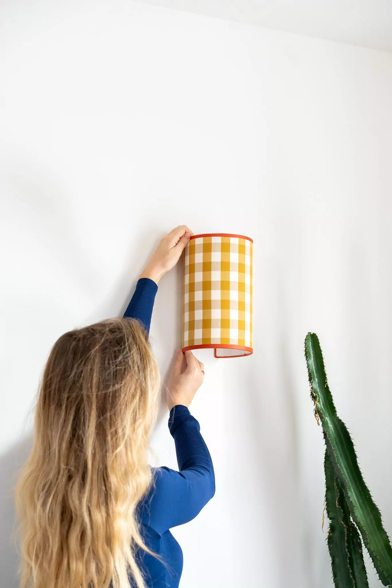 Applique murale abat jour carreaux Vichy Jaune Moutarde Maison Mallow Applique murale abat jour carreaux Vichy Jaune Moutarde Maison Mallow