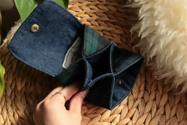 Mini portefeuille Tartan écossais vert Maison Mallow
