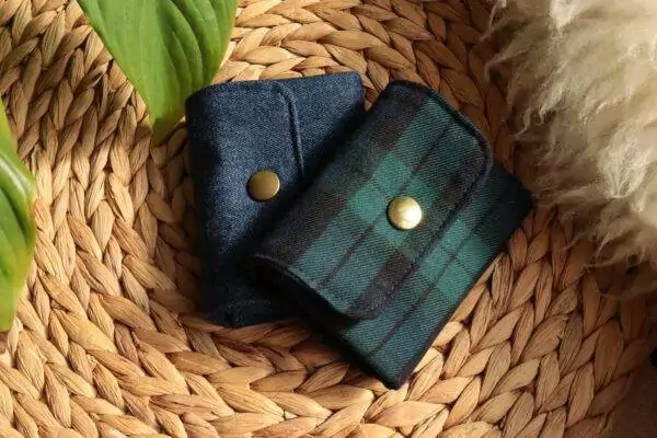 Mini portefeuille Tartan écossais vert Maison Mallow