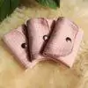 Mini Portefeuille en tweed rose Maison Mallow