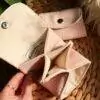Mini Portefeuille en tweed rose Maison Mallow