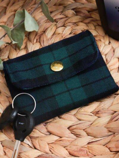 Mini portefeuille Tartan écossais vert Maison Mallow