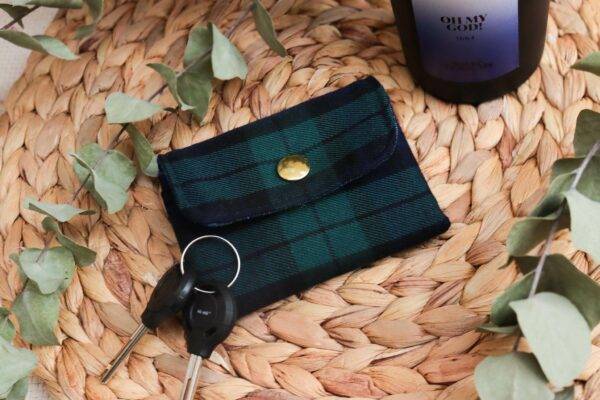 Mini portefeuille Tartan écossais vert Maison Mallow