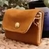 Mini Portefeuille en toile jaune moutarde Maison Mallow