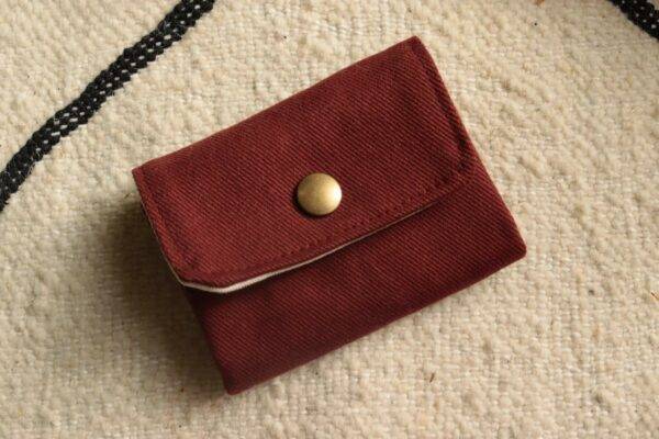 Mini Portefeuille en toile Bordeaux Brun Maison Mallow