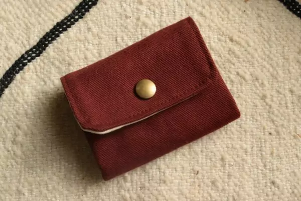 Mini Portefeuille en toile Bordeaux Brun Maison Mallow