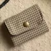 Mini portefeuille Prince de Galles beige Maison Mallow