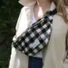 Sac banane carreaux vichy Noir
