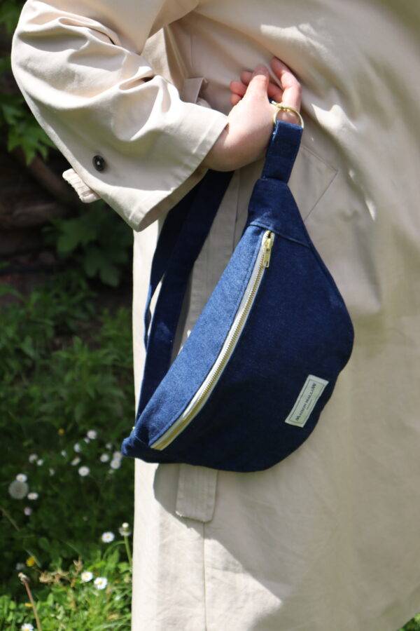 Sac banane en jean bleu