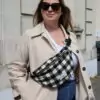 Sac banane carreaux vichy Noir