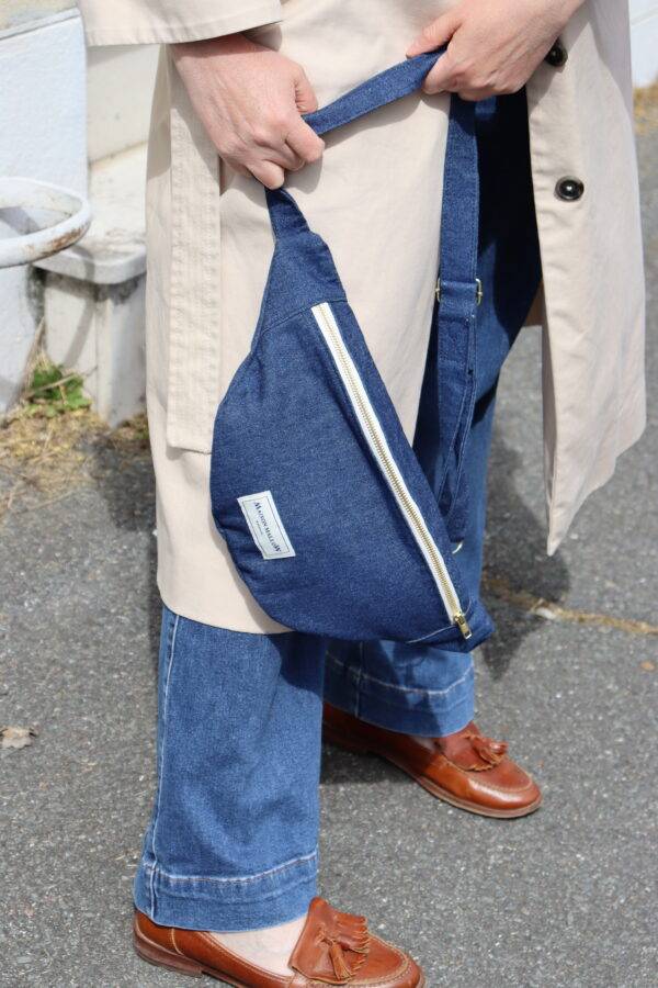 Sac banane en jean bleu Maison Mallow