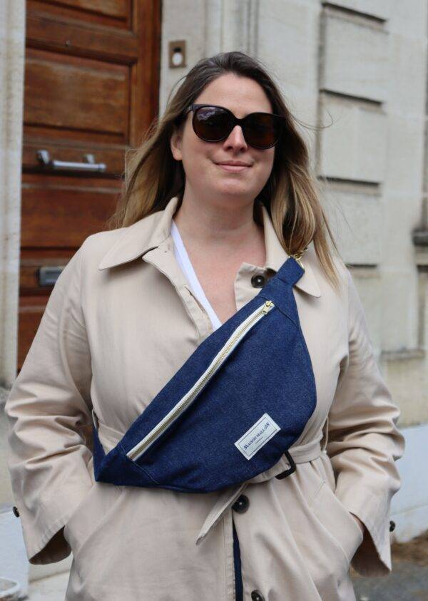 Sac banane en jean bleu Maison Mallow
